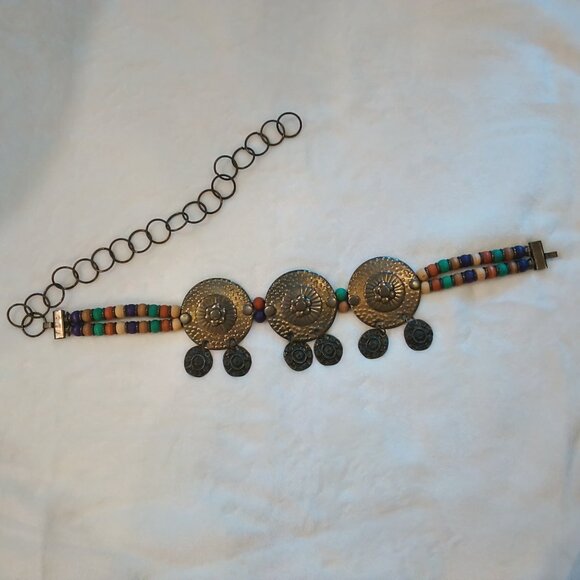 ? Gorgeous Handmade Unique Boho Vintage Copper Stamped Beaded Belly Chain ? main image 7